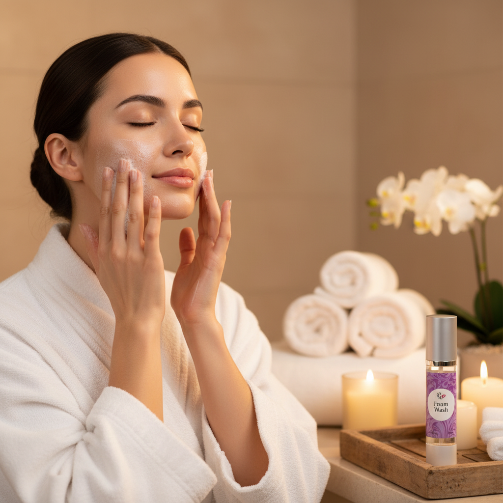 Clarifying Foam Wash — Lifestyle Shot | Pretty Woman Cosmetics