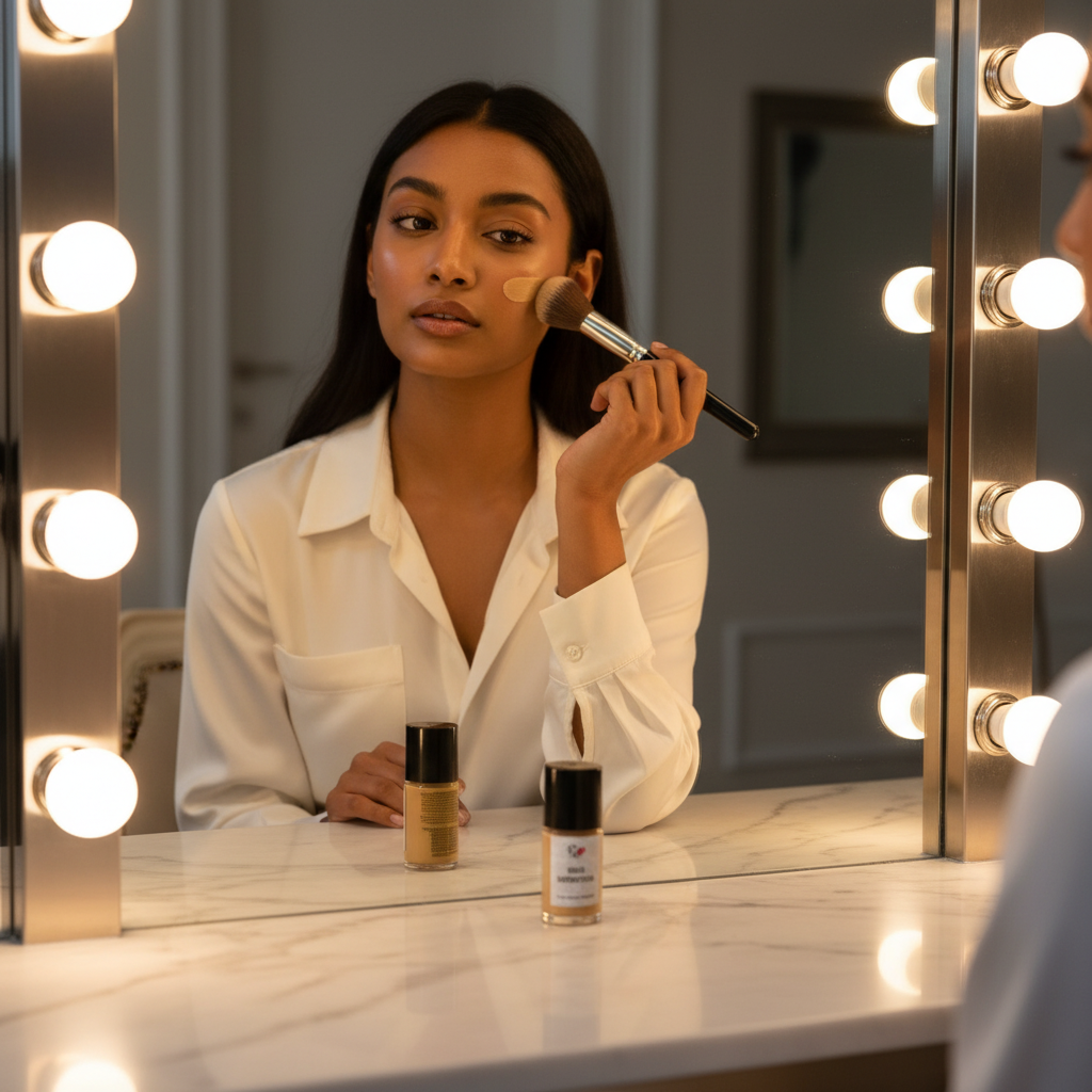 Caramel HD Foundation for Medium Skin Tones — Hero Shot | Pretty Woman Cosmetics