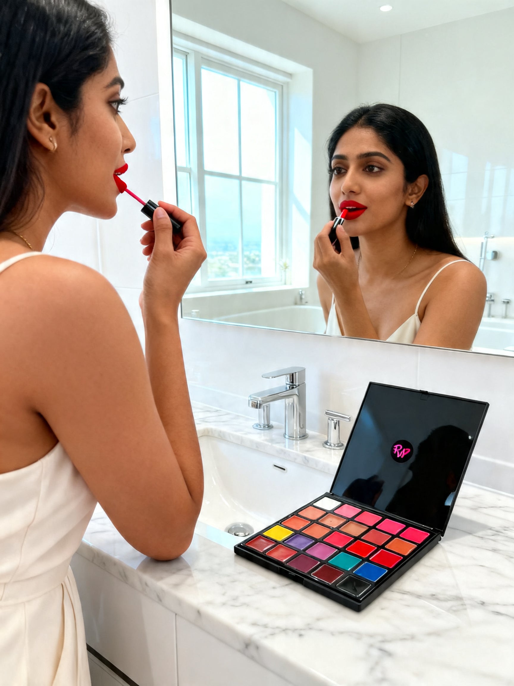 25 Lip Shade Palette — Lifestyle Shot | Pretty Woman Cosmetics